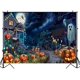 thumbnail image 3 of Mysterious House Halloween Backdrop for Photography Witch Garden Evil Pumpkins Newborn Child Portrait Photo Background Decor (5x3FT), 3 of 4