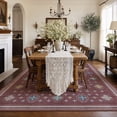 thumbnail image 3 of TURCURNO Boho Distressed 10x14 Large Area Rugs for Bedroom, Low Pile Non-Slip Washable Indoor Rug for Dining Room Office, 3 of 11