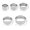 thumbnail image 3 of 5pcs Round Cutterss for Baking - Stainless Steel Biscuit Cutters for Baking, Round Dumpling Cutter | Reusable Dough Stamp, Treat Cutter, Tool for Homemade , Crafts Supplies for Cake, 3 of 4