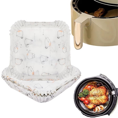 SAYOO 50/100PCS Air Fryer Disposable Paper Liner Baking Paper Sheets Round Parchment Non-stick Paper for Microwave Steamer New