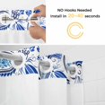 thumbnail image 2 of No Hook Shower Curtain with Snap in Liner, Watercolor Paisley Bandanna Waterproof Bath Curtain Double Layers with See Through Top Window, Abstract Blue Flowers Hotel Shower Curtains 36x72in, 2 of 9