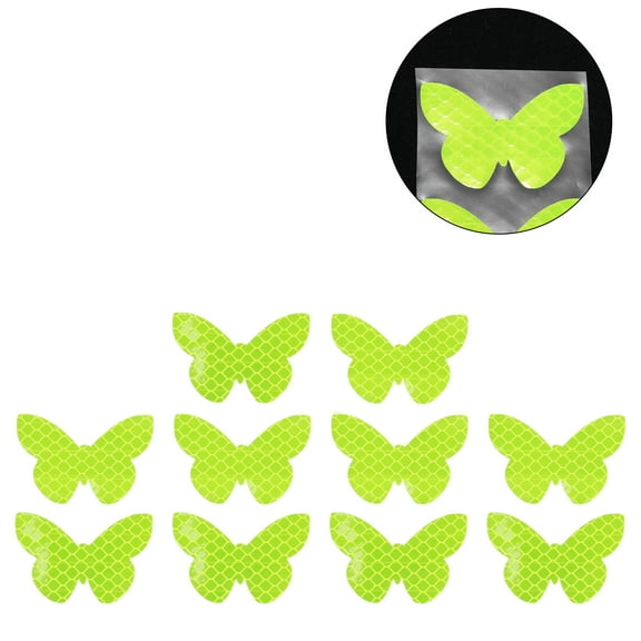 Unique Bargains Reflective Bumper Decal Fluorescent Green Rectangle Butterfly Pattern Reflective Car Sticker Personalized Decoration