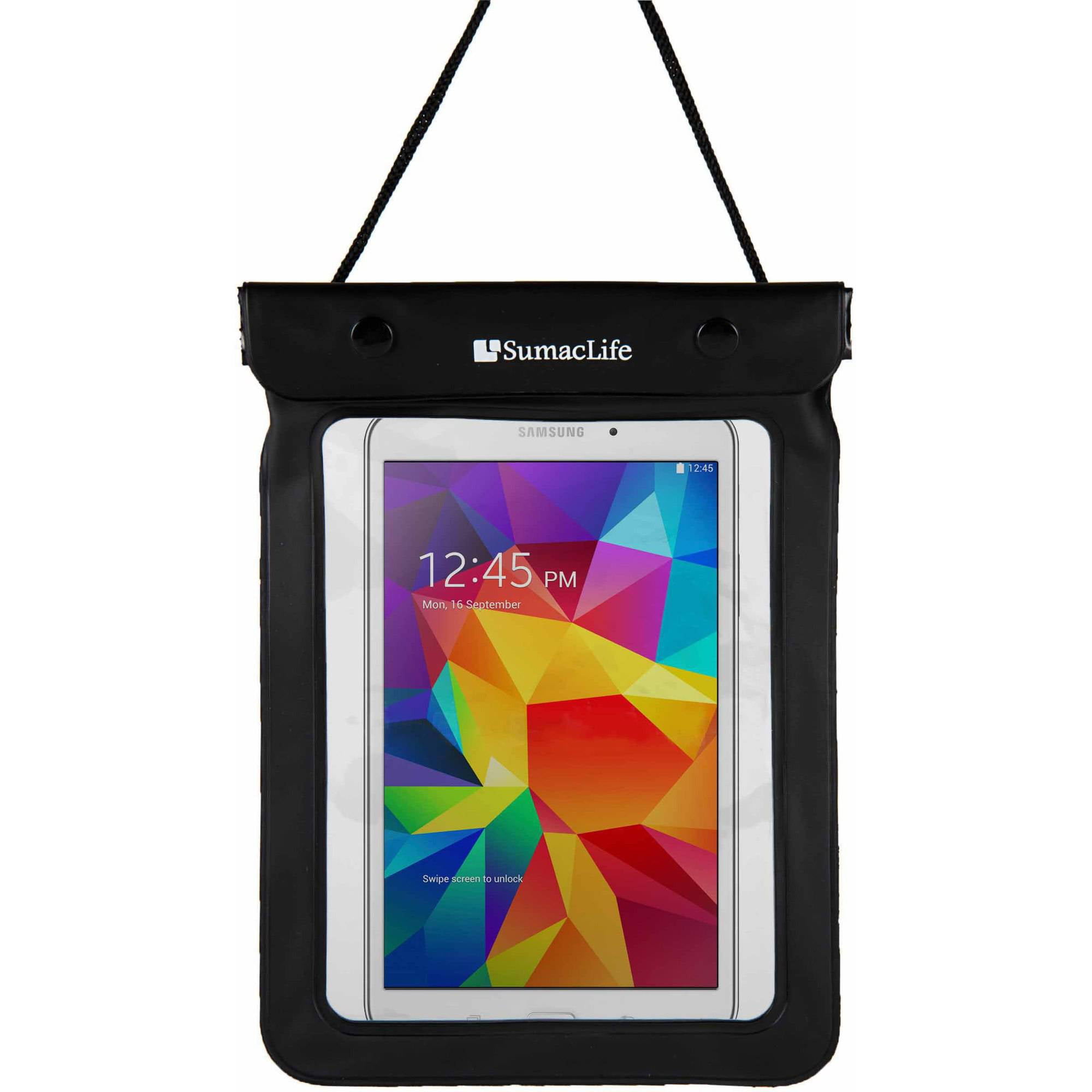 SUMACLIFE Waterproof Triple Zip Clear Case Carrying Bag (with Lanyard) for Tablets up to 8.5in x 6in