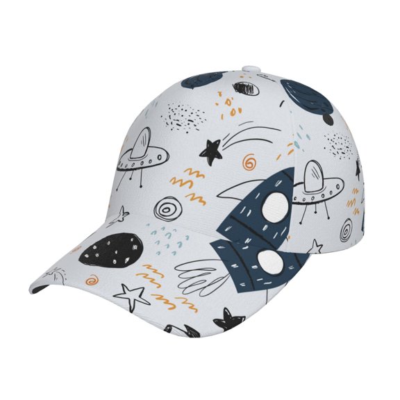 Picia Cartoon Planets pattern Trucker Low Profile Hat Men Women Baseball Cap Dad Hat Adjustable Unconstructed Plain Cap