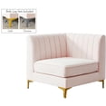 thumbnail image 1 of Meridian Furniture Alina Pink Velvet Corner Chair, 1 of 17