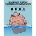 thumbnail image 6 of Multi-functional diaper backpack with changing pad, foldable crib, insulated bag, and USB charging port. A large-capacity travel bag suitable for parents, in pink., 6 of 11