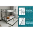 thumbnail image 7 of Twin over Twin Bunk Bed with Trundle,Heavy Duty Metal Bed Frame with Sturdy Guardrail for Kids/Adults,Noise Reduced,Silver, 7 of 7