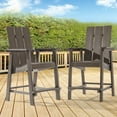 thumbnail image 2 of CHYVARY 1 Peak Patio Adirondack Chair Plastic Single Chairs, Bar-Style Chair Fire Pit Outdoor Lounge Chair for Backyard Deck,Brown, 2 of 8