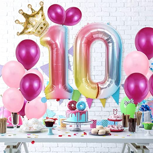 Ballons de fête pour premier anniversaire fille et garçon, 12 pièces, avec  chiffres, rose, décoration d'anniversaire pour enfants de 1, 2, 3, 4, 5, 6,  7, 8, 9 ans, fournitures de fête - AliExpress