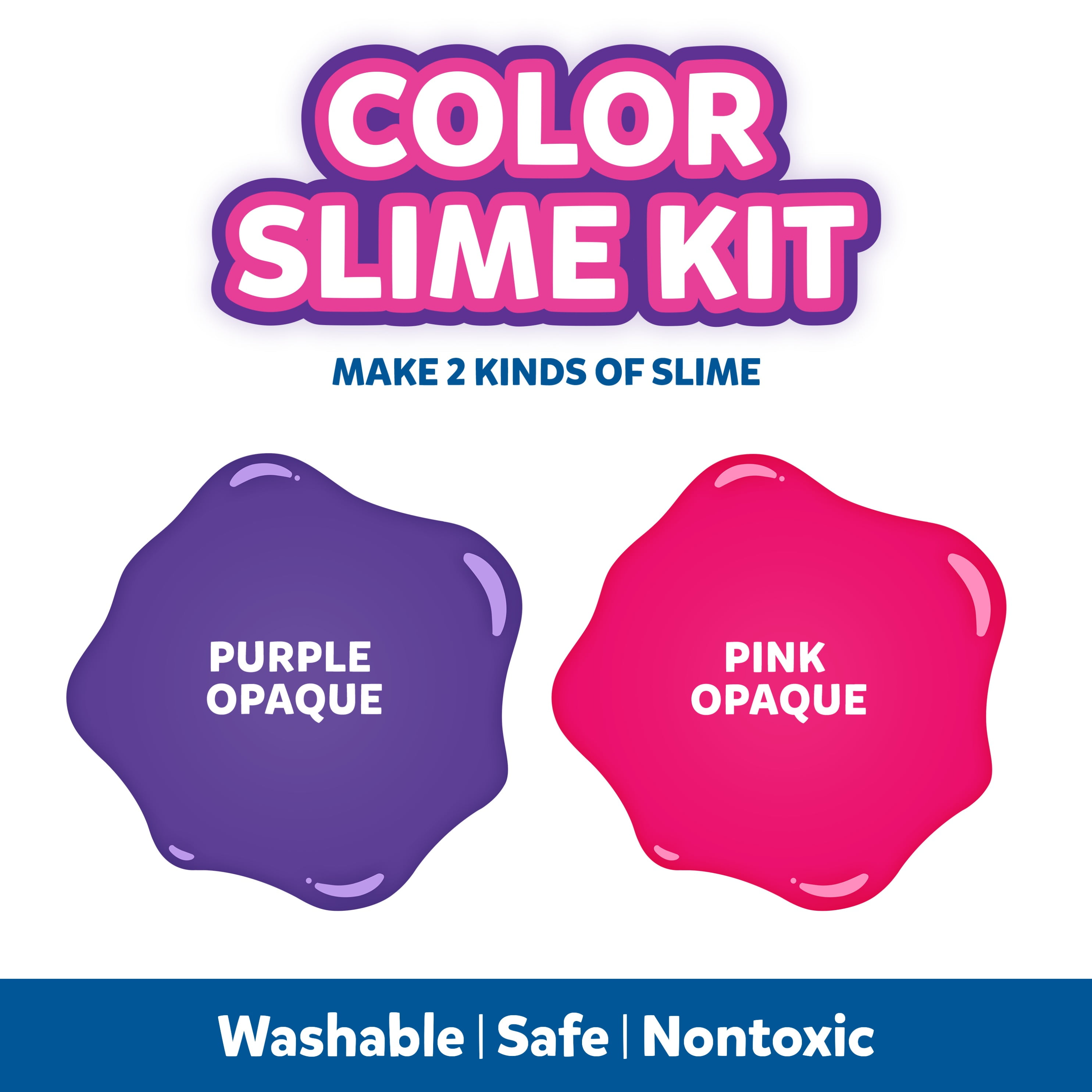 Elmer's® Color Slime Kit, (1) 5 oz Pink Color Glue, (1) 5 oz Purple Color  Glue, (2) 2.3 oz Elmer's Magical Liquid