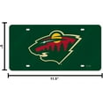 thumbnail image 5 of Minnesota Hockey Wild Green Mirror Look Acrylic License Plate Laser Tag, 5 of 6