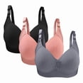 thumbnail image 4 of Sakmal Everyday Bras for Women Lift Bralette Gray Plunge Ladies Bras 38/85,3-Pack, 4 of 5