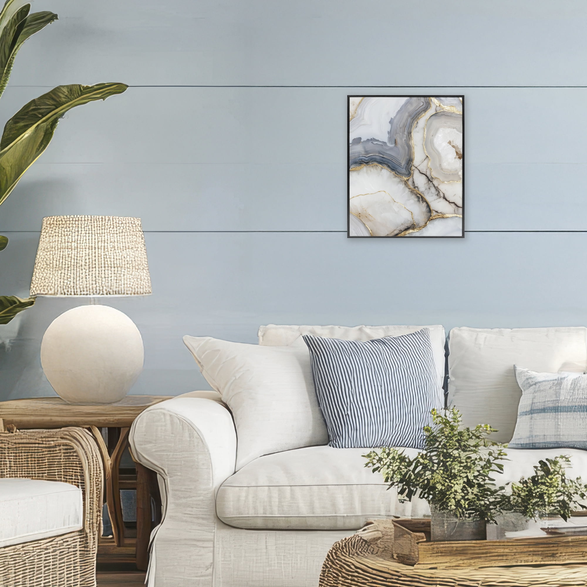 Stupell Industries Crystal Geode with Gold Black Framed Giclee Art, design by Svetlana Aleynikova