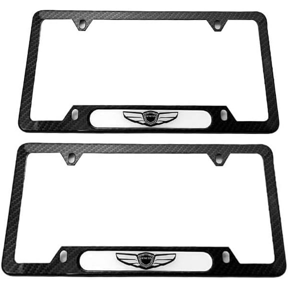 Stainless Steel License Plate Frame Cover Holder for Genesis,Set of 2 Pcs, Carbon Fiber W/Screw Caps