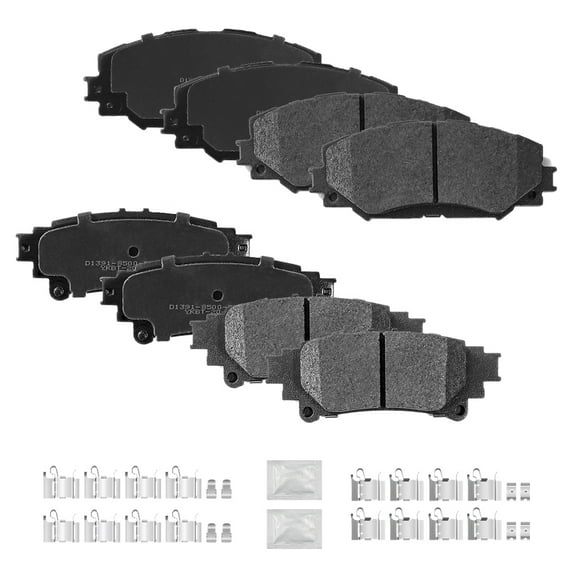 ACB ZONE Front & Rear Disc Ceramic Brake Pads Set w/Hardware Fit for 2012 2013 2014 2015 2016 2017 Toyota Prius V