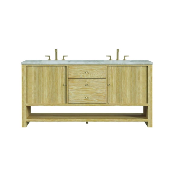 James Martin Vanities D404-V72-3Vsl Marigot 72" Double Basin Wood Vanity Set - Sunwashed