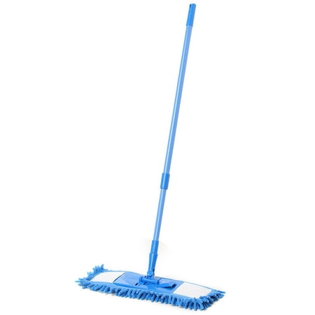 Extendable Microfibre Floor Dust Mop Cleaner Sweeper ，Wooden Laminate Tile Wet Dry Telescoping Pole Floor Easy Clean Rotating Heads SPECIAL TODAY