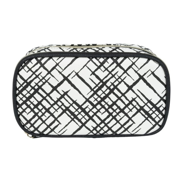 Equate Beauty cosmetic bag - Crosshatch Double Compartment Case