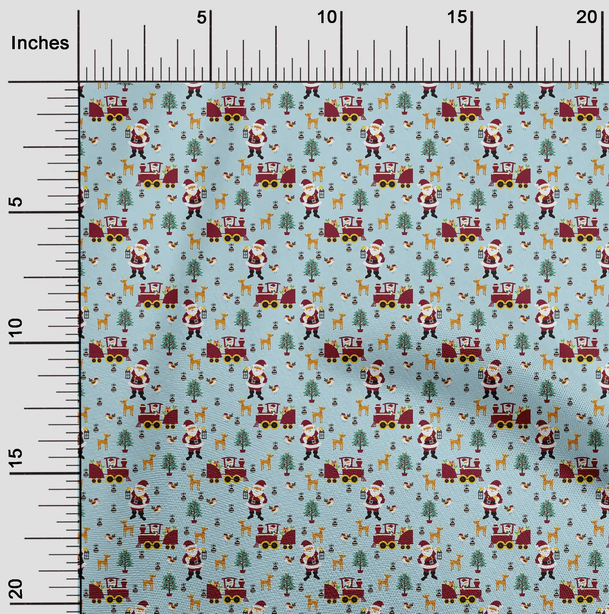 oneOone Cotton Flex Light Blue Fabric Christmas Sewing Fabric By The Yard Printed Diy Clothing Sewing Supplies 40 Inch Wide