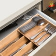 thumbnail image 5 of Bamboo Silverware Drawer Organizer, Kitchen Small Silverware Organizer, Utensil Tray Holder, Cutlery Tray for Spoons, Forks, Knives, Suitable for a family of 2-4, 5 of 5