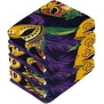 thumbnail image 4 of Coolnut Mardi Gras Washcloths Set of 6-12 x 12 inch Pure Cotton Wash Cloth Highly Absorbent and Soft Fingertip Towels Face Cloths for Bath, Spa Wash cloth, 4 of 7