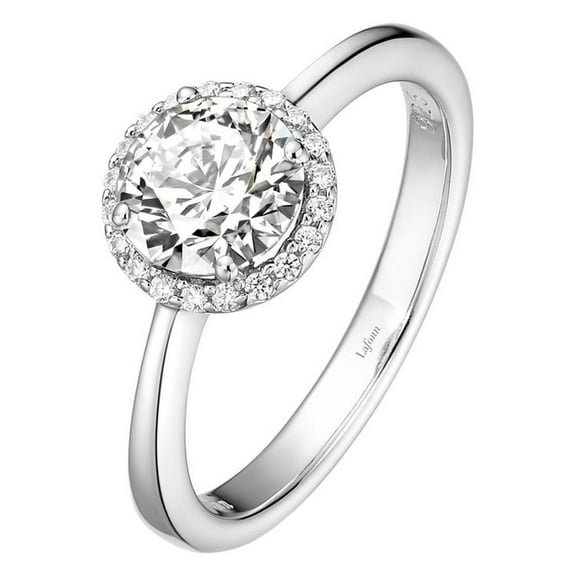 Lafonn Birthstone Sterling Silver Platinum Plated Lassire APRIL Ring (1.05 cttw)