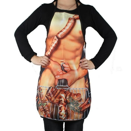 NK HOME Muscle Man BBQ Cooking Aprons-1 Piece Pack-Bib Apron-Poly Spun Suitable for Home/ Restaurant Kitchen