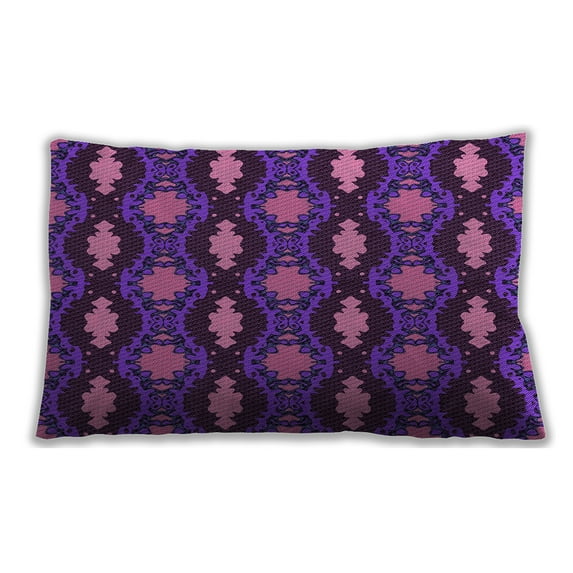 Ahgly Company Patterned Indoor Rectangular Orchid Purple Lumbar Throw Pillow, 13 inch by 19 inch