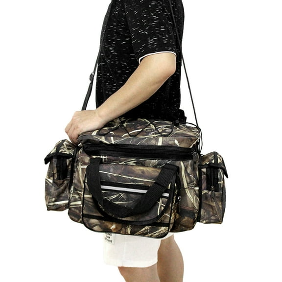 Maboto Large Capacity Fishing Tackle Bag Waterproof Fishing Tackle Storage Bag Case Outdoor Travel Shoulder Bag Pack