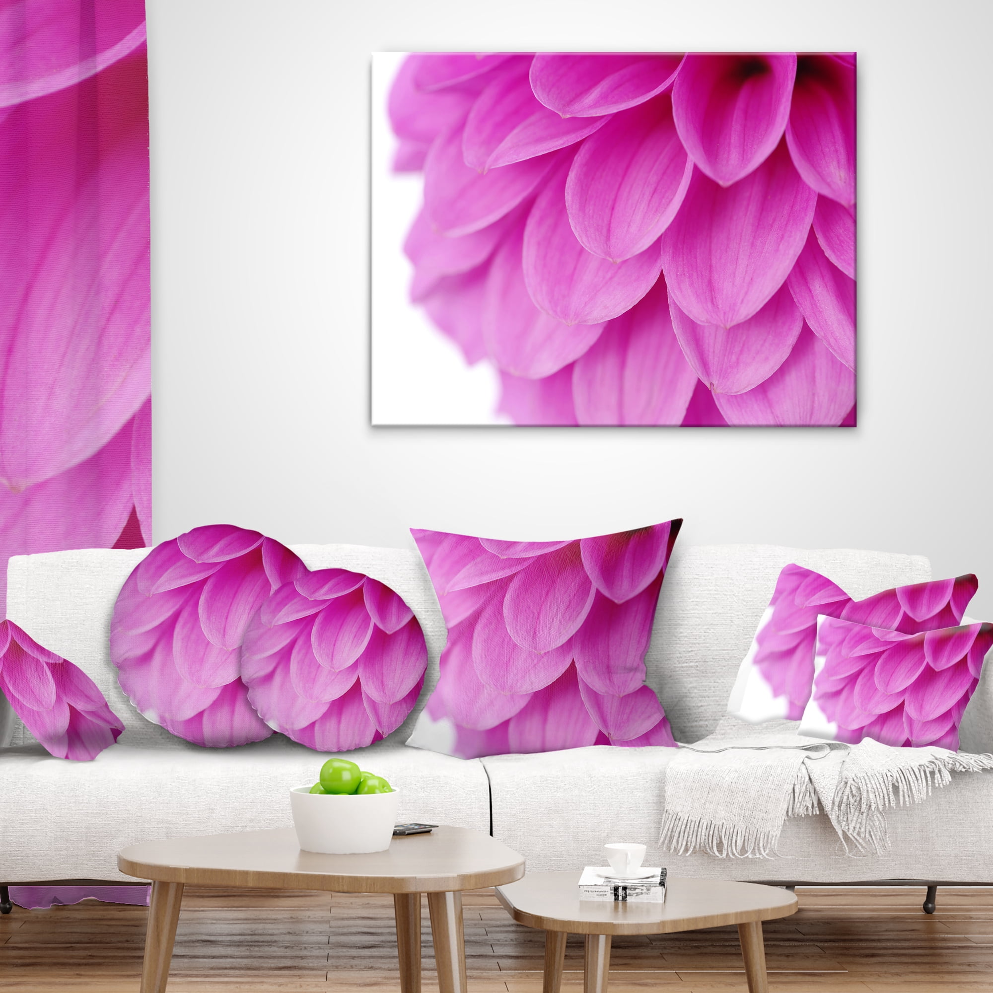 Designart Soft Purple Abstract Flower Petals - Floral Throw Pillow - 12x20