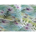 thumbnail image 3 of Ambesonne Tropical Quilted Bedspread Set 3 Pcs, Exotic Watercolor Flora, King, Pale Purple and Fern Green, 3 of 4