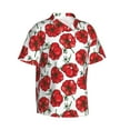 thumbnail image 2 of Uemuo Hand Drawn Tomatoes Printed Regular Fit Short Sleeve Casual Hawaiian Shirt for Men,Aloha shirt,Tropical shirt,Floral print shirt,Vacation Beach shirt-XX-Large, 2 of 9