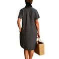 thumbnail image 4 of FASHIONWT Women Plus Size Shirt Dress Pocket Dress Button Casual Skirt, 4 of 4