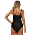 thumbnail image 4 of TGPMGRZ Maternity Women's One Piece Swimsuit V Neck Spaghetti Straps Bathing Suit Full Coverage Summer Backless Swimwear #01 Black, Size XL, 4 of 9