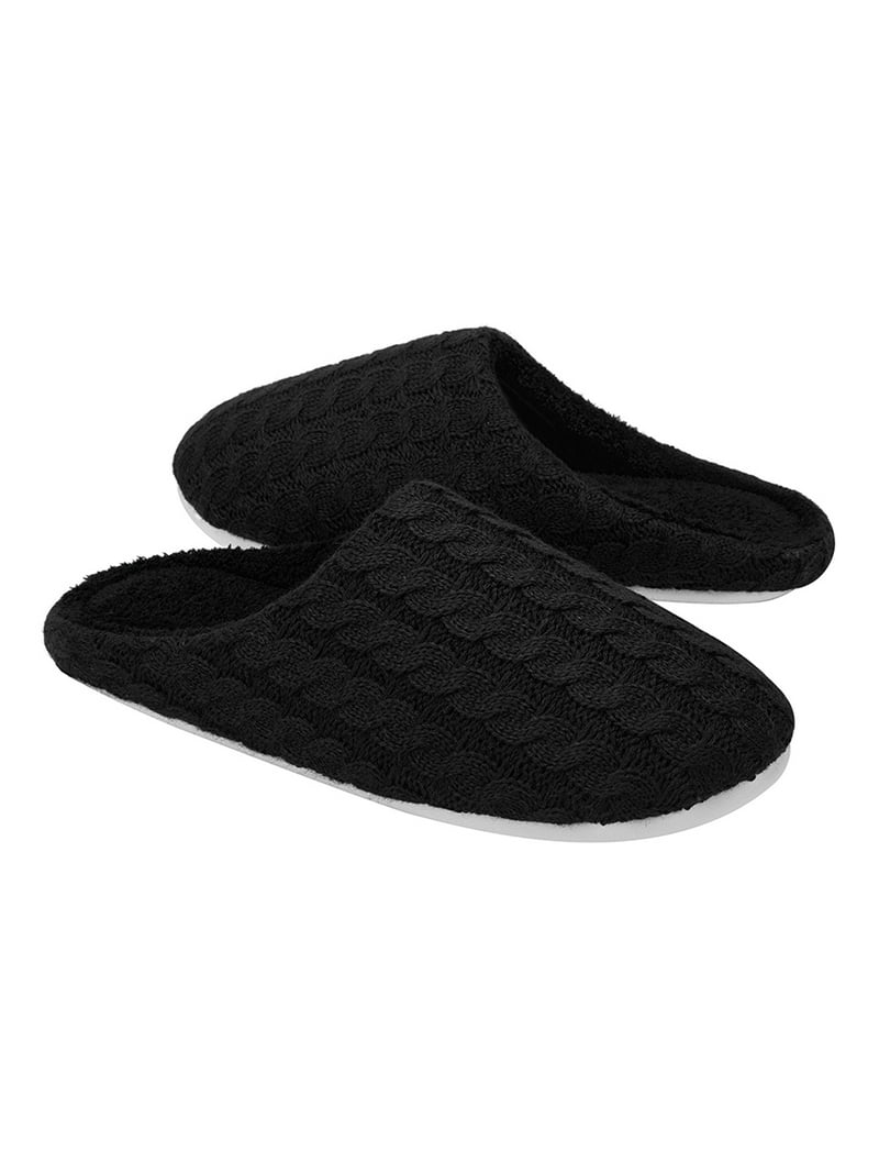 Men Knitted Cotton Home Slippers Soild Color Clog Slippers