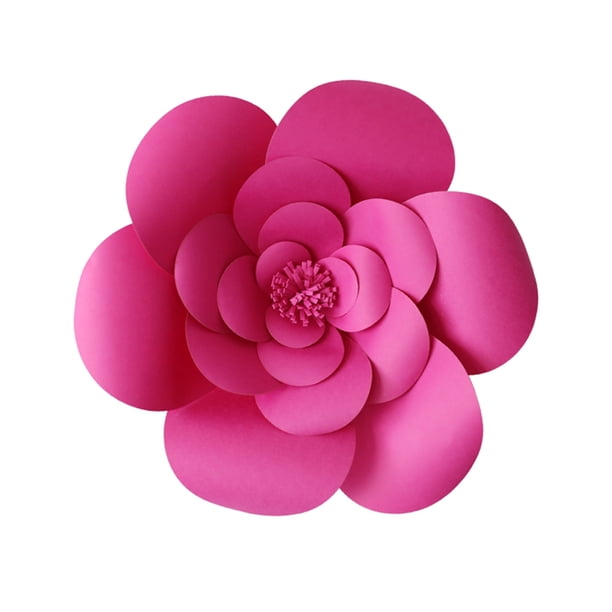 FELTECHELECTR 1 pieza de 20 cm de flores de papel 3D para decoración de pared, ideal para fiestas, hogar, bodas, etc. (Rosa rojo)