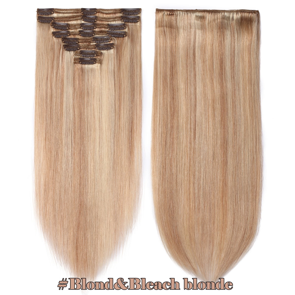 SEGO Clip in Hair Extensions Human Hair 100% Real Remy Hair 10-24 inch Full Head Thick Hair Pieces Silky Straight Balayage Hair Cleanrance