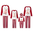 thumbnail image 4 of Family Matching Christmas Pajamas Deer Pattern Long Sleeve Tops Plaid Pants Sleepwear Set, 4 of 7