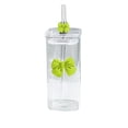 thumbnail image 2 of Vaso de agua de vidrio con tapa y pajita con decoración de mariposa | Vaso reutilizable con tapa a prueba de polvo y pajita de vidrio, 2 of 8