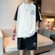 thumbnail image 3 of Camisetas blancas, pantalones cortos, trajes para hombre, alfabeto, deportes, novedades, tendencias a juego, disfraces, conjuntos para hombre, ropa de verano XL, pantalones, novedad, 3 of 5