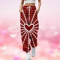 thumbnail image 2 of CAIXIA Womens Pajama Pants Heart Print Fashion Holiday Trousers Ladies' Valentine's Day Fashion Graphic Casual Pants High Waist Love Print Daily, 2 of 6