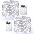 thumbnail image 1 of x 120 luces LED de cadena con pilas mini luces LED de hadas 12M luz de decoración interior y exterior para dormitorio Navidad boda fiesta hogar jardín, blanco frío [Clase de eficiencia energética A+] brillar Electrónica, 1 of 5