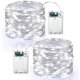 thumbnail image 1 of x 120 luces LED de cadena con pilas mini luces LED de hadas 12M luz de decoración interior y exterior para dormitorio Navidad boda fiesta hogar jardín, blanco frío [Clase de eficiencia energética A+] brillar Electrónica, 1 of 5