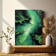 thumbnail image 6 of Abstract Green Fluid Art Canvas Print, Modern Texture for Living Room, Office, Cafe, Restaurant, 6 of 8
