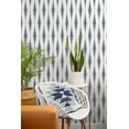 thumbnail image 5 of NextWall Navy Blue & Linen Striped Ikat Peel and Stick Wallpaper, 5 of 9