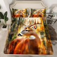 thumbnail image 2 of Homewish 3D Rustic Deer Bed Sheets for Men, Jungle Wildlife Moose King Sheets, Western Lake House Sheet Set, Ultra Soft Bedroom Decor, 4pcs, 2 of 7