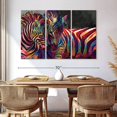 thumbnail image 3 of Elephant Stock Zebra Intimacy Abstract Color Wall Art - Horizontal Multi Panel Canvas - Living Room Wall Decor - Animal Multi Panel - Blue And Beige Decor - 65" x 42", 3 of 8