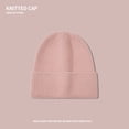thumbnail image 4 of LinYooLi Hat Girl Autumn And Winter Wool Hat High -Quality Solid Color Warming Ear -Cold Hat Korean Version Of Face Faces, Small Couple Tide Knitted Hat, 4 of 9