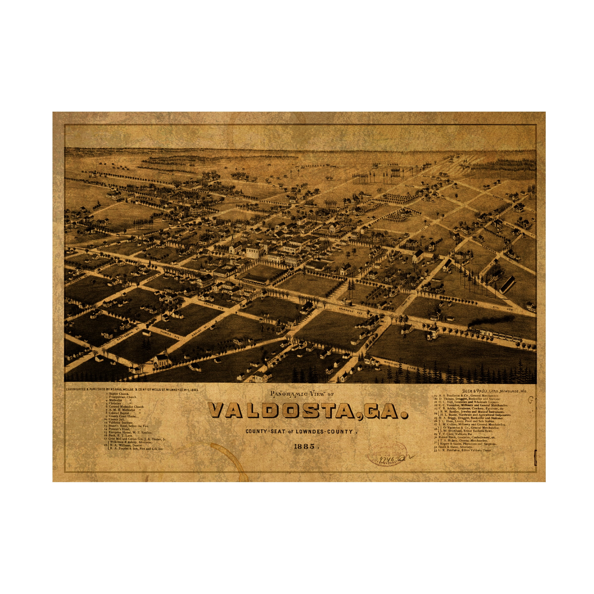 Red Atlas Designs 'Valdosta GA 1885' Canvas Art - Walmart.com