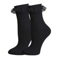 thumbnail image 2 of WAYUTE Womens Socks Ruffle Lace Floral Jacquard Soft Breathable Vintage Fashion Mid Calf Socks for Dress Daily Casual Outfits, 2 of 5